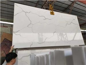 Artificial Quartz Stone Sheet White Calcatta Quartz Slabs
