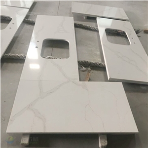 Calacatta White Kitchen Quartz Countertop Big Discount