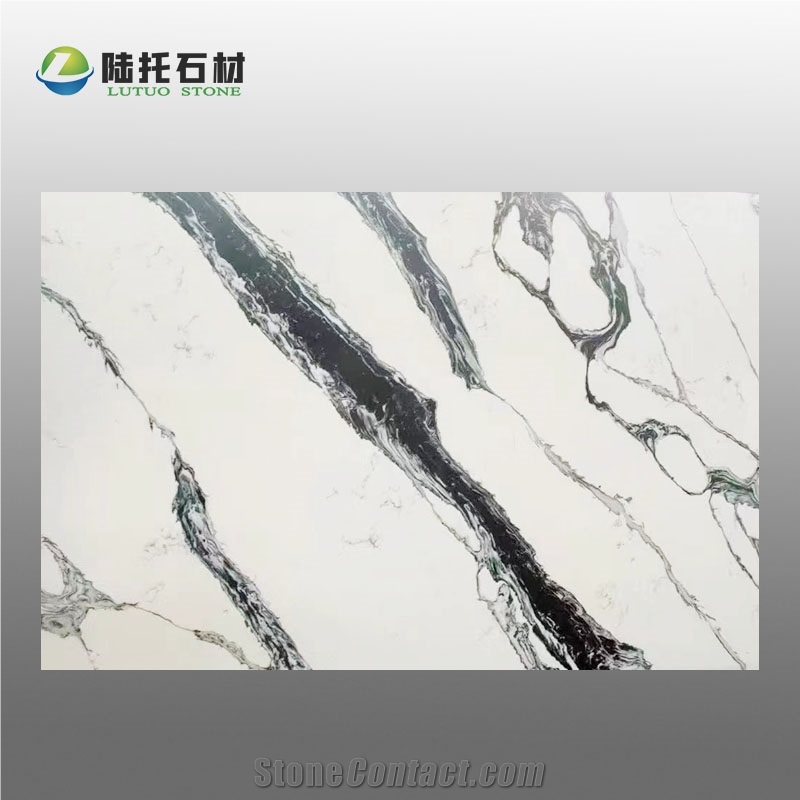 Hot Sell White Artificial Calacatta Quartz Slab