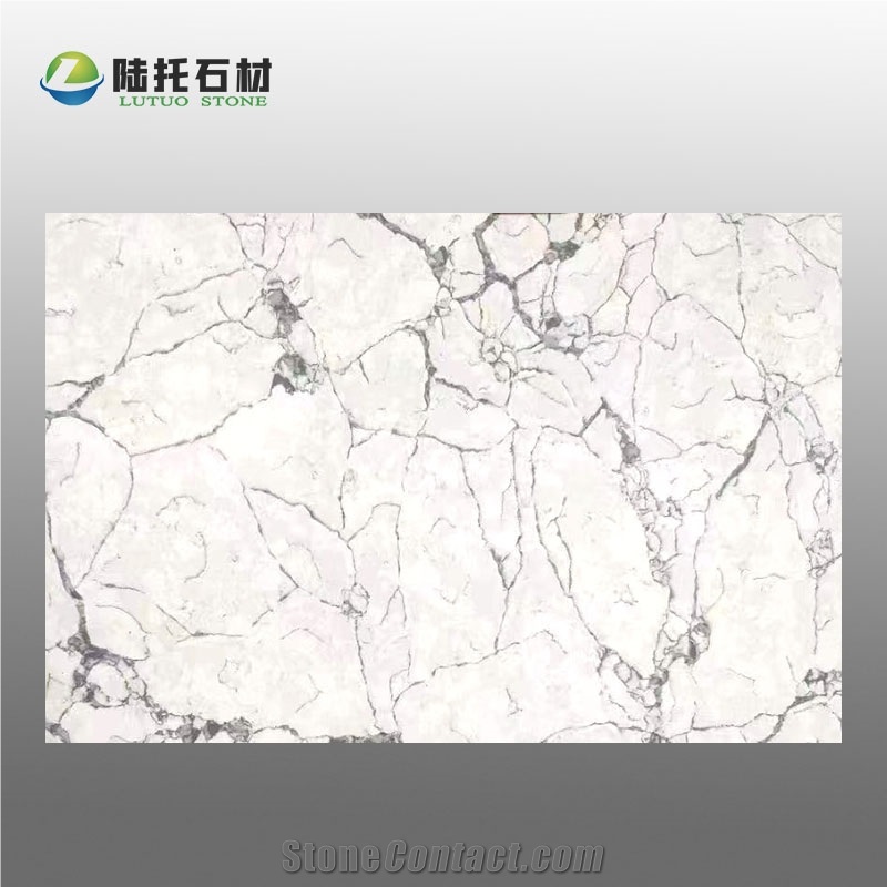 Hot Sell White Artificial Calacatta Quartz Slab