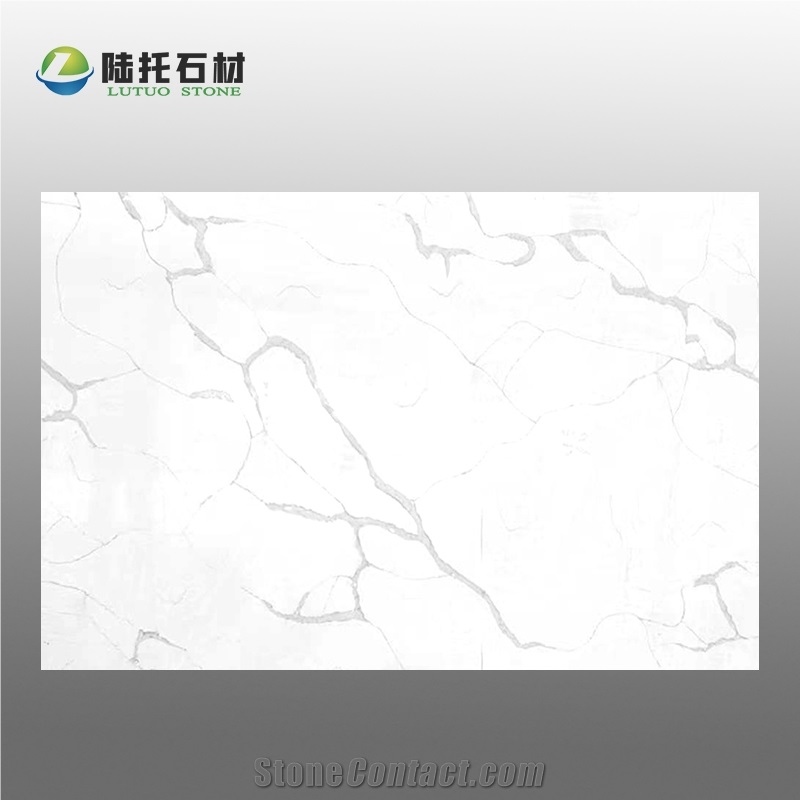 Hot Sell White Artificial Calacatta Quartz Slab