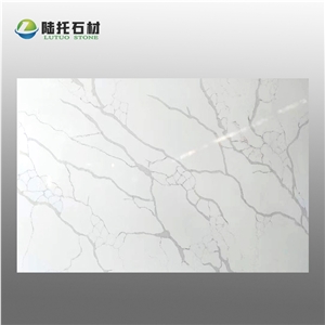Hot Sell White Artificial Calacatta Quartz Slab