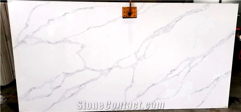Premium Calacatta Quartz Slab With Bargain Price In Stock