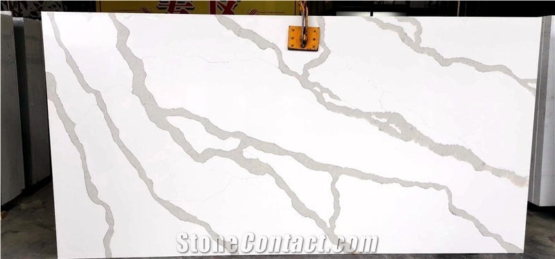 Premium Calacatta Quartz Slab With Bargain Price In Stock