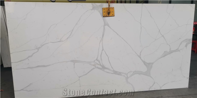 Premium Calacatta Quartz Slab With Bargain Price In Stock