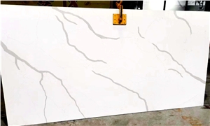 Premium Calacatta Quartz Slab With Bargain Price In Stock