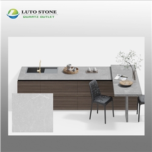 Snow White Calacatta  Quartz Table Tops Customized Cararra