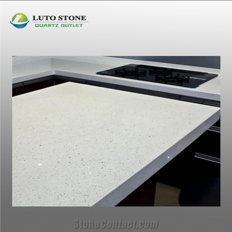 Snow White Calacatta  Quartz Table Tops Customized Cararra