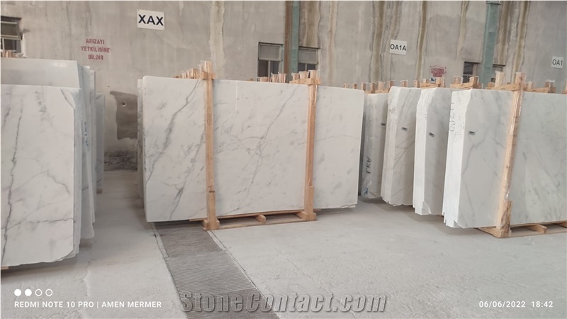 Turkish Ibiza White, Mugla White Marble Slabs, Carrara White