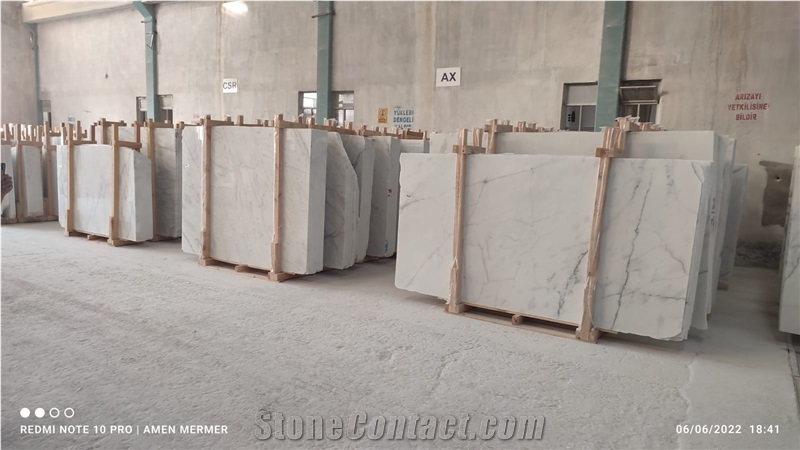 Turkish Ibiza White, Mugla White Marble Slabs, Carrara White