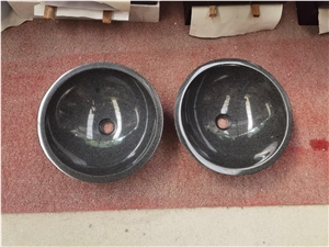 Flat Stone Bathroom Art Sink Marble Volakas Round Wash Basin