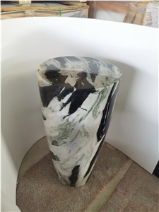 Interior Stone Pedestal Column Pietra Gray Marble Display Stands