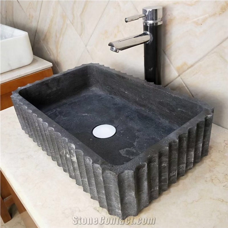 Marble Vessel Sink Solid Stone Rectangle Oval Wash Basin