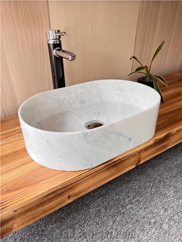 Rectangle Stone Bath Sink Marble Radius Corner Carrara Basin