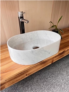 Rectangle Stone Bath Sink Marble Radius Corner Carrara Basin