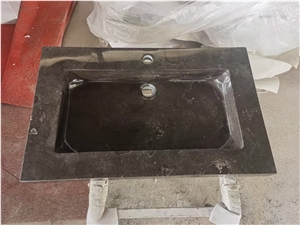 Rectangle Stone Bathroom Sink Belgian Blue Stone Wash Basin
