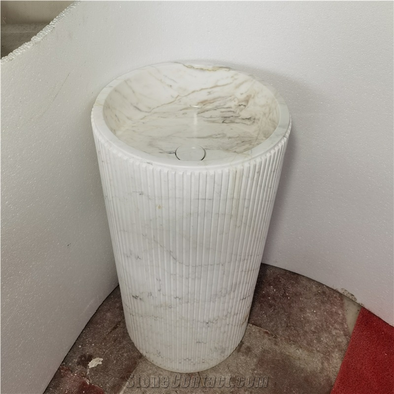 Round Stone Bathroom Counter Sink Honey Onyx Round Washbasin