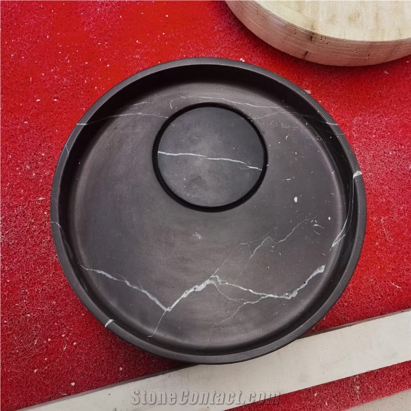 Solid Marble Art Wash Basin Marble Shangri La Jade Round Sink