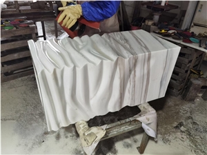 Solid Marble Art Wash Basin Marble Shangri La Jade Round Sink