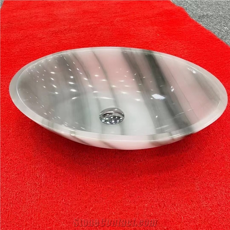 Solid Marble Pedestal Wash Basin Stone Dark Green Round Sink