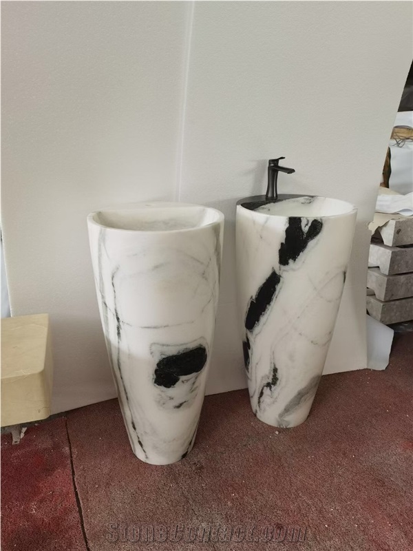 Solid Stone Vessel Bathroom Sink Brown Onyx Wash Basin