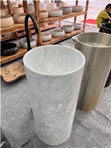 Stone Bathroom Counter Sink Marble Empress Green Wash Basin
