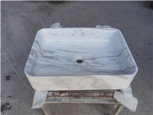 Stone Kitchen Round Corner Basin Volakas Marble Square Sink