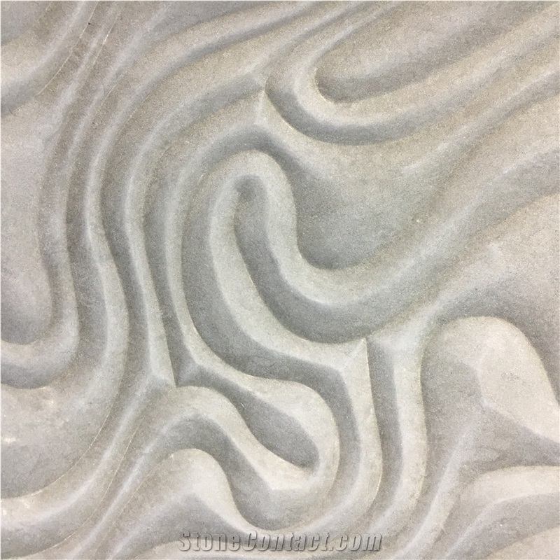 Stone Laser Engraving Wall Panel Marble Calacatta CNC Wall Panels