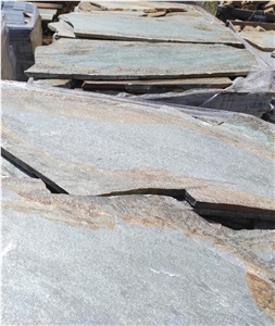 Karistou Rusty Green Stone Hardscape, Crazy Pattern Flagstone Pavers