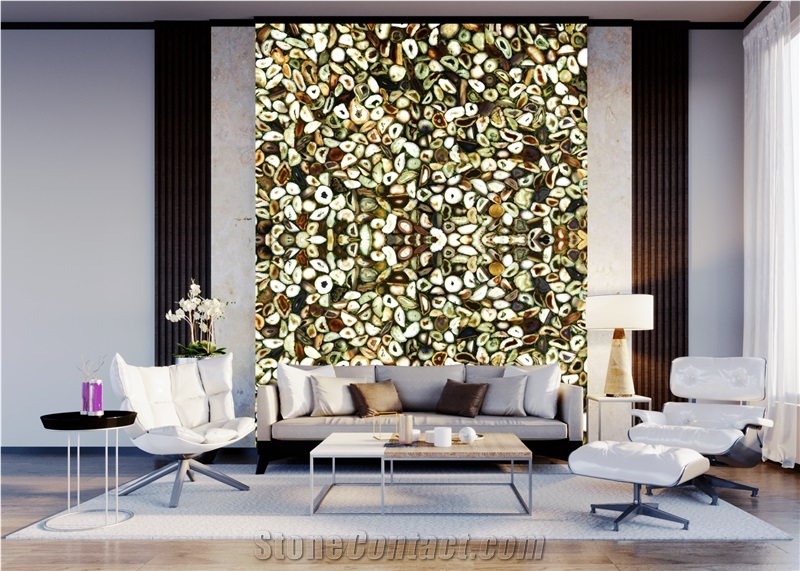 Agatha Green Semiprecious Stone Slabs
