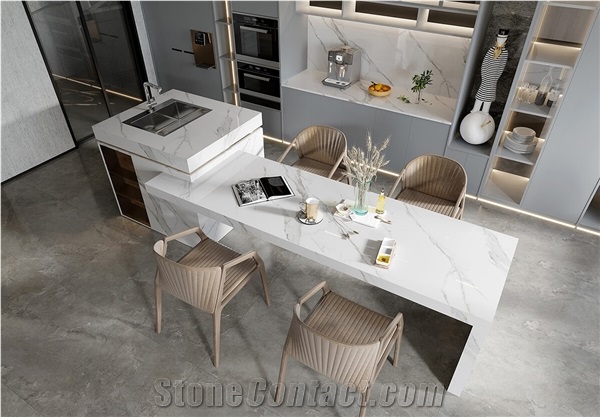 Bianco Calacatta White Sintered Stone Slabs
