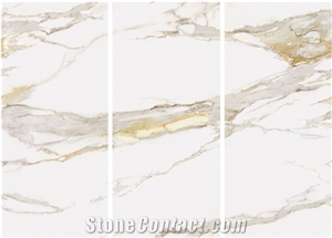 Calacatta Gold Marble Look Sintered Stone