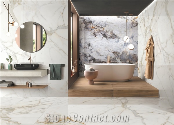 Calacatta Gold Marble Look Sintered Stone Slabs