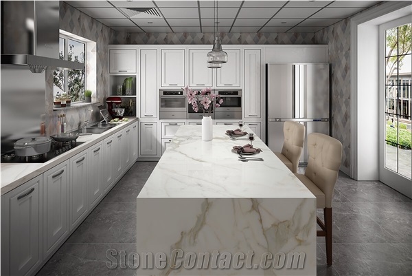 Calacatta Gold Marble Look Sintered Stone Slabs