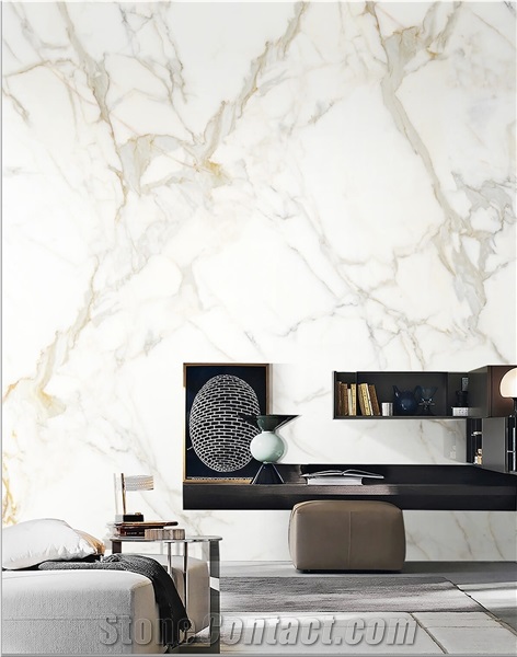 Calacatta Gold Marble Look Sintered Stone Slabs