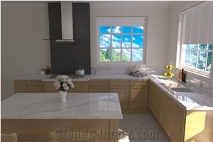 Callacatta Classic Artificial Stone Quartz Slabs BS-SH-6134
