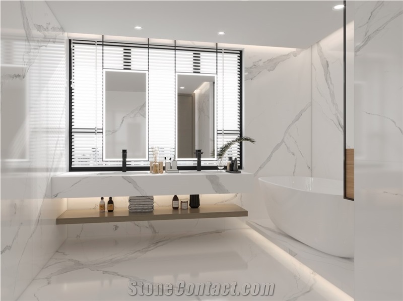 Carrara White Sintered Stone Slab