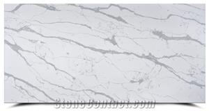 Polished White Artificial Stone Quartz Slabs BS-SH-8638