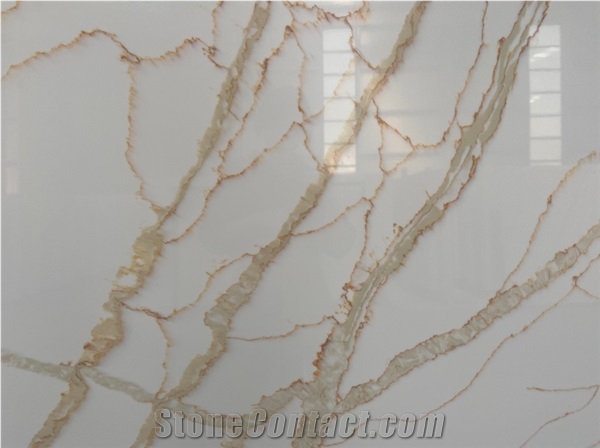 Sky Gold Quartz Engineered Artificial Marble BS-AP-8837-2