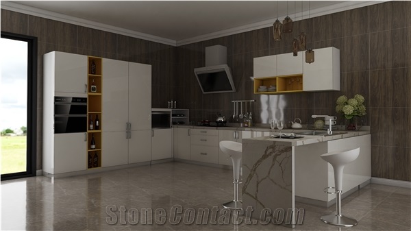 Sky Gold Quartz Engineered Artificial Marble BS-AP-8837-2