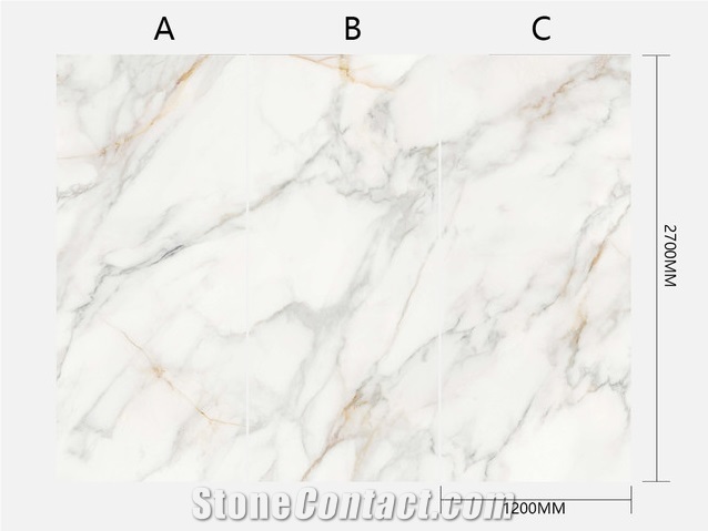 Superior Calacatta Gold Marble Look Sintered Stone Slabs