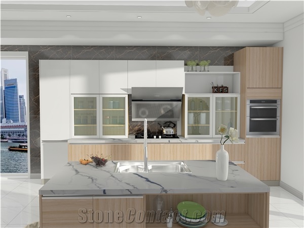 White Everest Artificial Marble Everest White Quartz