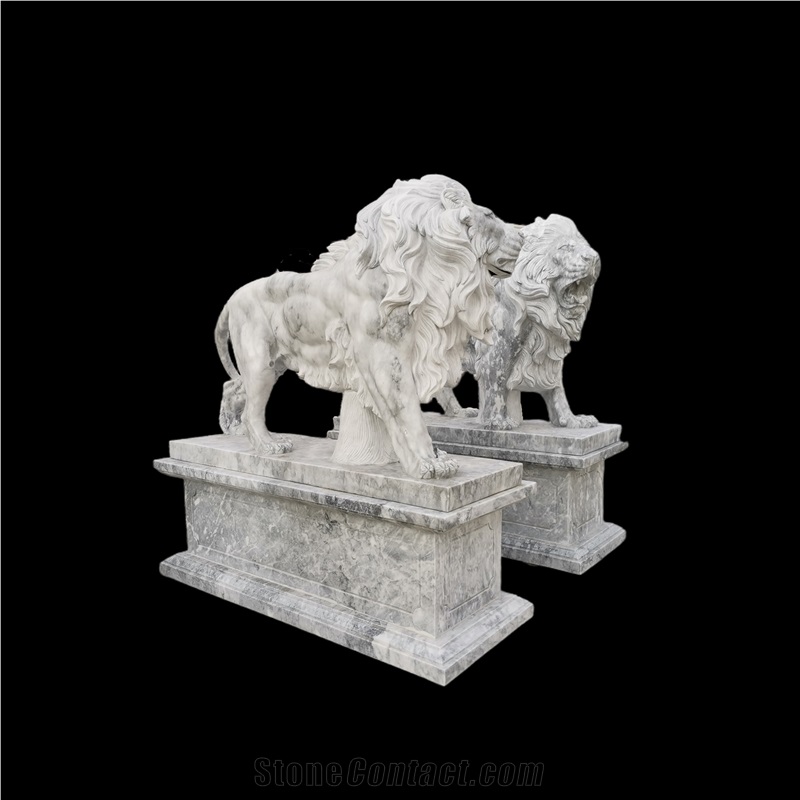 White Marble Custom Made Dragon Fish Sculpture