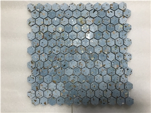 Blue Terrazzo 1 Inch Hexagon Mosaic Cement Mosaic Floor Tile