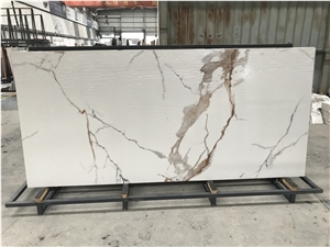 Calacatta Gold Statuary Polished Glossy Sintered Stone Slab Calacatta Gold Statuary Polished Glossy Sintered Stone Slab