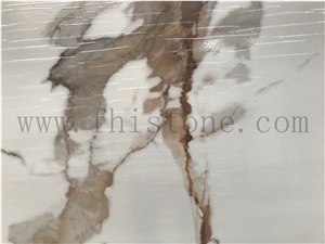 Calacatta Gold Statuary Polished Glossy Sintered Stone Slab