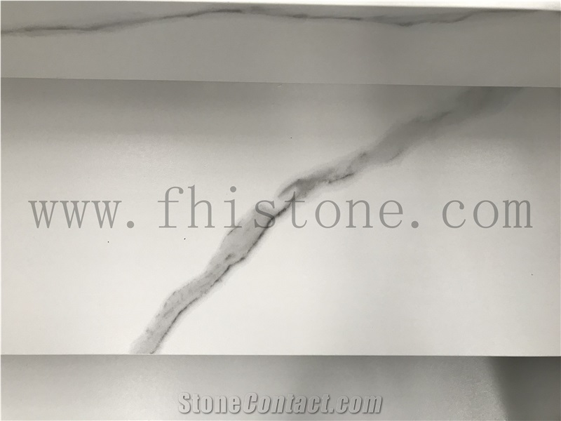 Calacatta White Sintered Stone Step Stair Riser For Interior