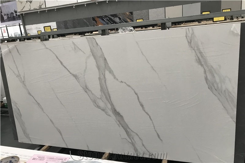 Calacatta White Statuary Honed Matt Sintered Stone Slab