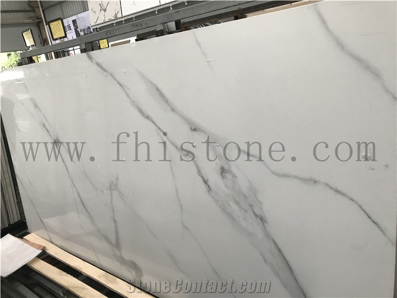 Calacatta White Statuary Honed Matt Sintered Stone Slab