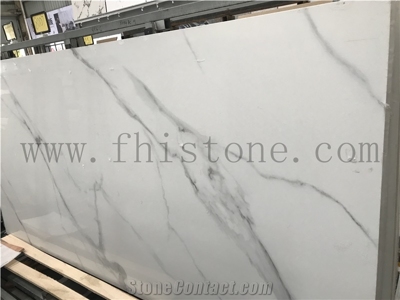 Calacatta White Statuary Honed Matt Sintered Stone Slab